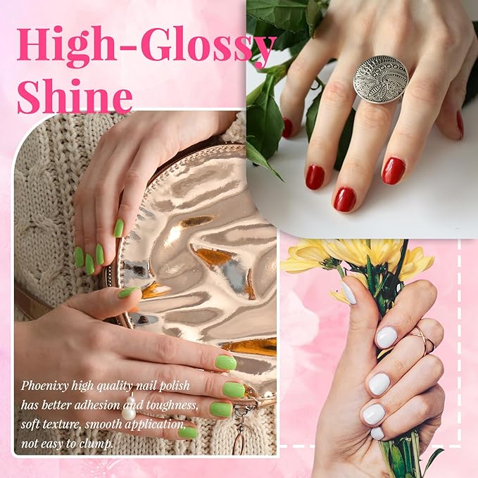 phoenixy 40 PCS Gel Nail Polish Kit 36 Colors Gel Nail Polish Set with Base Top Coat Pink Blue Red at Home Nail Kit Christmas Gifts for Women