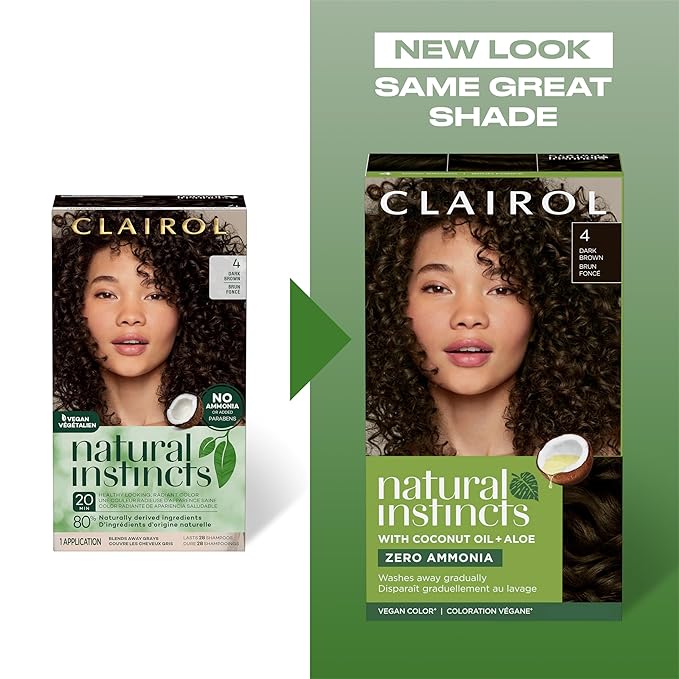 Clairol Natural Instincts Demi-Permanent Hair Dye 2BB Blue Black Hair Color Pack of 3