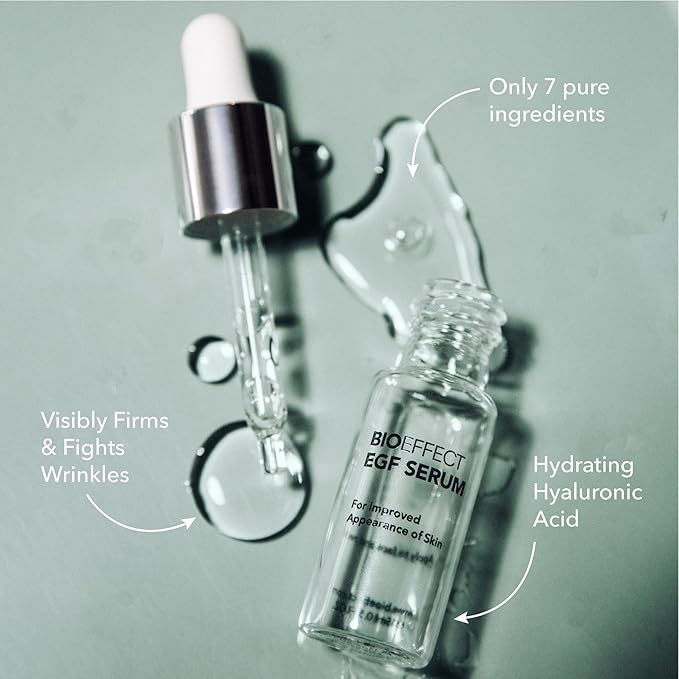 BIOEFFECT EGF Serum Treatment Duo with Hyaluronic Acid Enhance Skin with Moisturizing Firming Wrinkle-Fighting Treatment for Face And Neck Day And Night Best Derma Roller Facial Serum