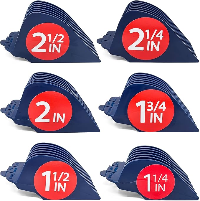 Premium XL Clipper Guards for Most Wahl Clippers Extra Long and Sturdy #20 18 16 14 12 10 (2.5 inch 2.25 2 1.75 1.5 1.25) Large Clipper Guide Comb Set