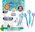 GuruNanda Ready-to-Go Disposable Mini Travel Toothbrushes - Butter on Gums Softex Bristles Pre-Pasted Toothbrush &amp Toothpick - Fluoride-Free No Rinsing Needed 70 Ct