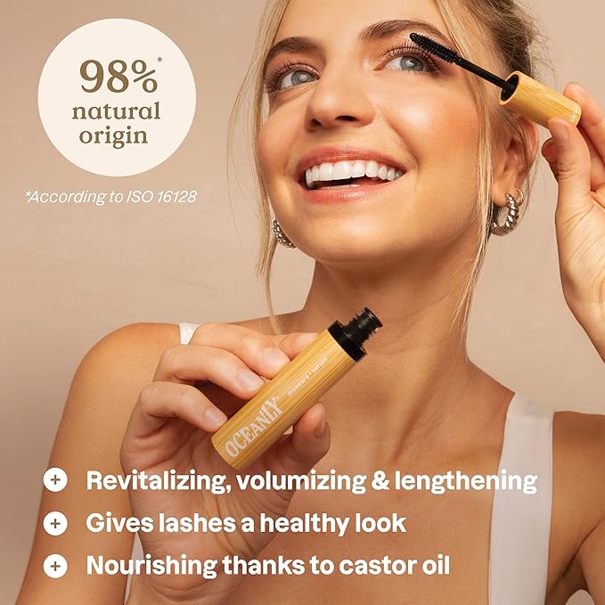 ATTITUDE Oceanly Serum Infused Mascara EWG Verified Eye Lash Serum Length + Volume Vegan Beauty and Makeup Black 0.24 Oz