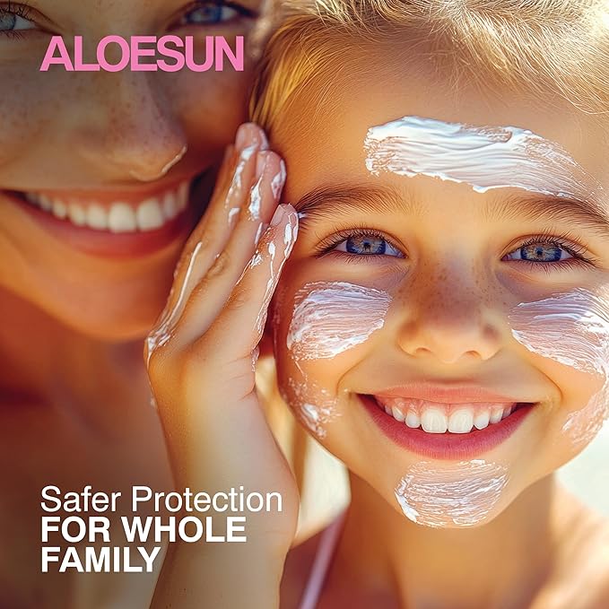 ALOESUN Organic Beef Tallow Sunscreen - Natural Sunblock Lotion for Face and Body with Non Nano Zinc Oxide Mineral Protection - Reef Safe Travel Size Tallow Moisturizer for Adult and Baby - 2.12 Oz