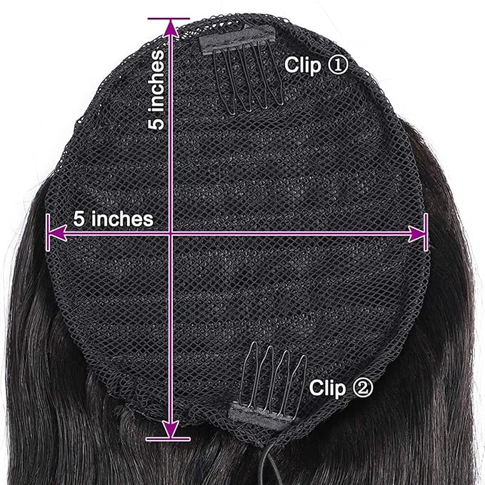 SONGCHAO Fake Hair Bun 8-30 Inches with Drawstring Ponytail Brazilian Real Hair Extensions Straight Ponytail Wig Hair Slices for Black Women Hair Accessories (Color : 26 inch)