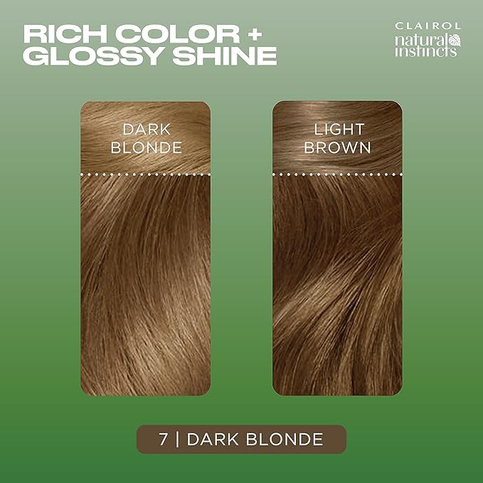 Clairol Natural Instincts Demi-Permanent Hair Dye 7 Dark Blonde Hair Color Pack of 3