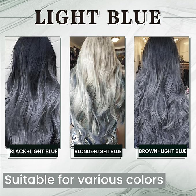 RUNATURE I Tip Hair Extensions Real Human Hair Grey Blue Colored Hair Extensions 22 Inch Long I Tip Hair Extension Human Hair Blue Pre Bonded Hair Extension Remy Natural Hair for Women 25g 25s