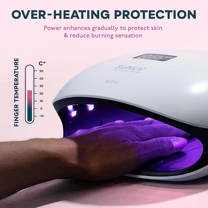 SUNUV UV LED Nail Lamp UV Light for Nails Compatible with All Gel Polish 36 LEDs with 4 Timer Settings LCD Display for Home Salon SUN4 Black