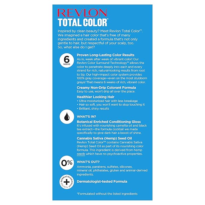 Revlon Total Color Permanent Hair Color Clean and Vegan 100% Gray Coverage Hair Dye 80 Medium Natural Blonde 3.5 oz