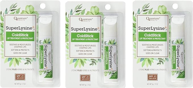 Super Lysine Plus+ ColdStick SPF 21 Regular 0.18 oz (Pack of 3) by Quantum Research
