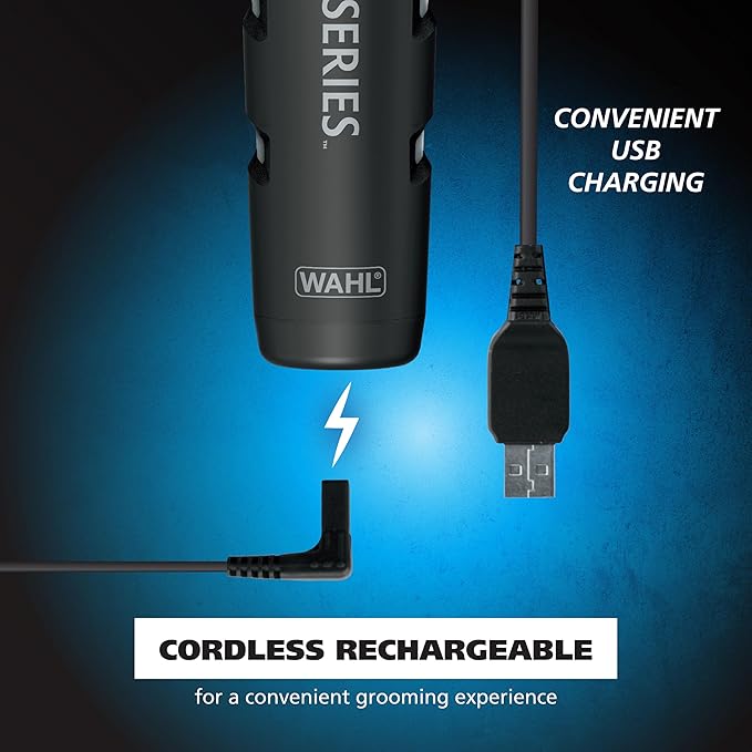 Wahl USA Pro Series Forever BladeTM Stainless Steel Cordless Rechargeable Beard Trimmer for Men with No Slip Grip &amp USB Charge ? Model 3026017