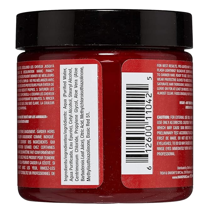 MANIC PANIC Classic Vampire's Kiss Semi Permanent Hair Color - Medium Red Hair Dye for Women &amp Men That Lasts 4-6 Weeks - Vegan Ammonia &amp Cruelty-Free - Create &amp Mix Custom Shades (4oz /