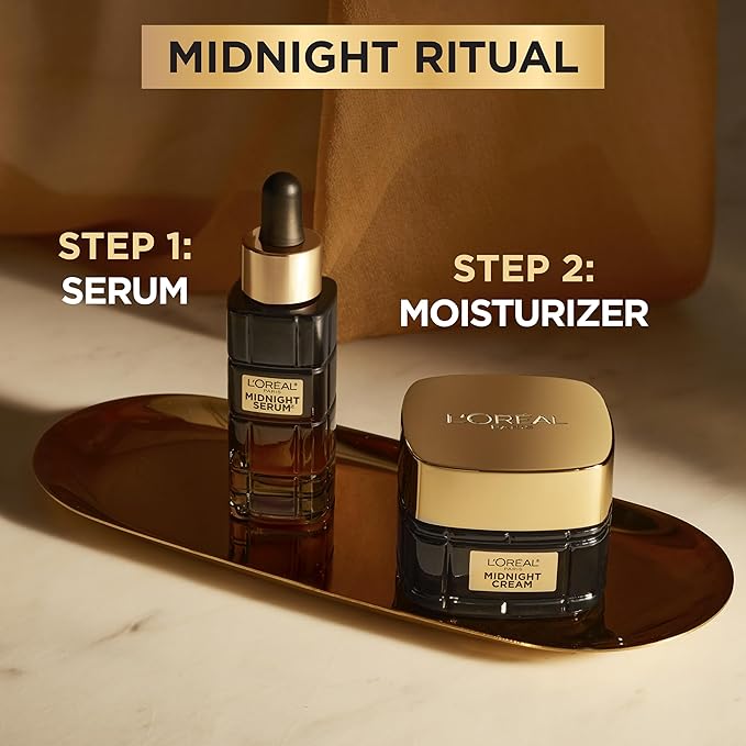 L'Oreal Paris Age Perfect Anti-Aging Midnight Cream Face Moisturizer to Reduce Wrinkles and Firm Skin 1.7oz + Serum Sample