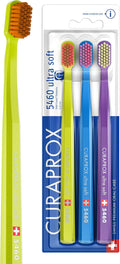 Curaprox CS 5460 Ultra-Soft Toothbrush ? Adult Tooth and Gum Care | Super Soft Curen® Bristles for Gentle Cleaning | Blue-Purple Single Pack