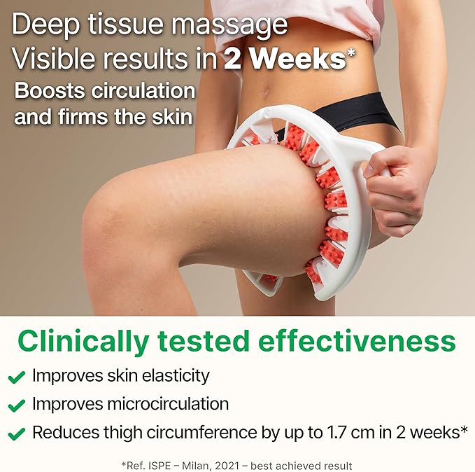 TESMED Cellulite Manual Massager : Made in Italy Patented with Converging &amp Diverging Roller Technology. Anti Cellulite Roller for Thighs and Buttock