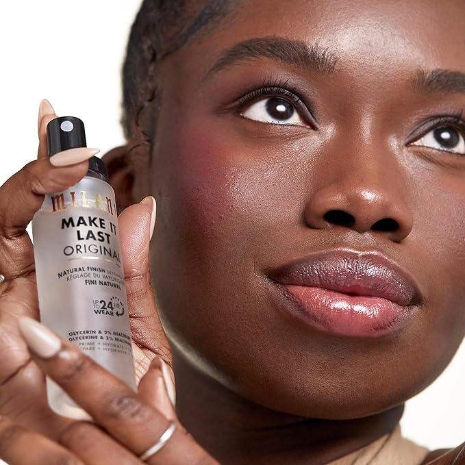 Milani Setting Spray + Primer Make It Last Original - Natural Finish with Niacinamide for Hydration &amp Make It Last Dewy - Dewy Finish Moisturizing Formula for Glow on the Go - 2 Pack
