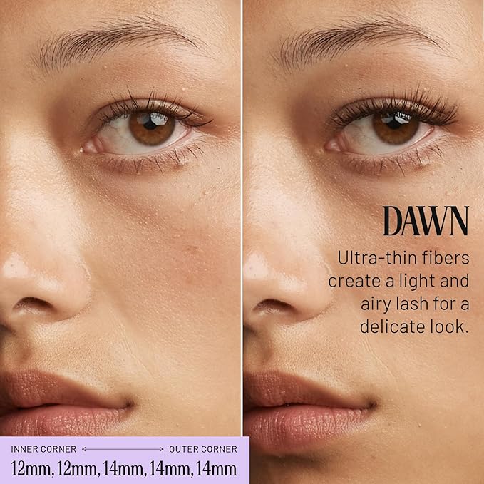 Lilac St - Dawn Natural Faux Eyelash Clusters (12mm 3 Pack) - No Makeup Look - DIY Lash Extension Wisps - Lightweight &amp Lifelike - Lasts 10 Days - Cruelty Free Vegan Women Founded - 30 Lashes