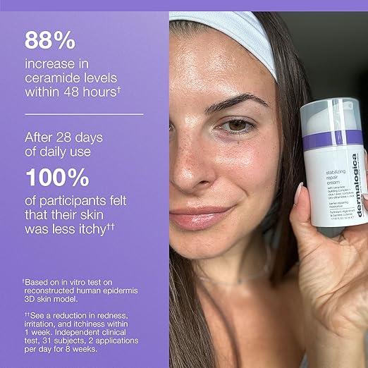 Dermalogica Stabilizing Repair Cream Face Moisturizer for Sensitive Skin with Cica - Strengthens Soothes and Repairs Skin Barrier