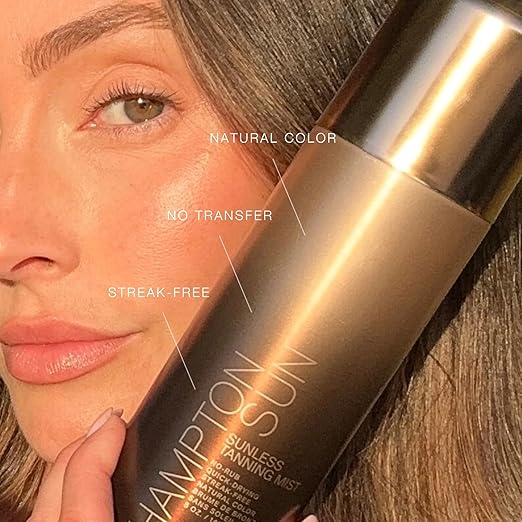 Hampton Sun Sunless Tanning Mist | Face + Body Self-Tanner | No-Rub + Mess-Free | Streak-Free Long-Lasting Natural-Looking Color| No Transfer Clear Mist | Quick-Dry | Award-Winning | All Skin Types