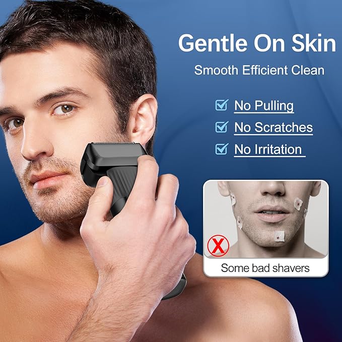 Electric Razor for Men 2-Speed 5-Blade Electric Shavers for Men Face Cordless Rechargeable Mens Foil Shaver Shaving Machine Wet Dry Men's Travel Razors for Man Close Shaving Face as Gift Black