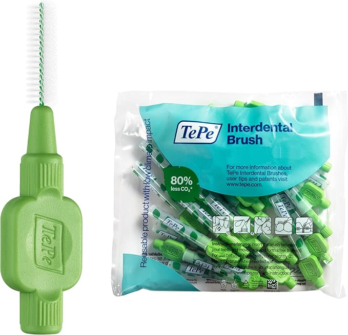 TePe Pack of 25 Interdental Brush Original Soft Dental Brush for Teeth Cleaning 5 Green