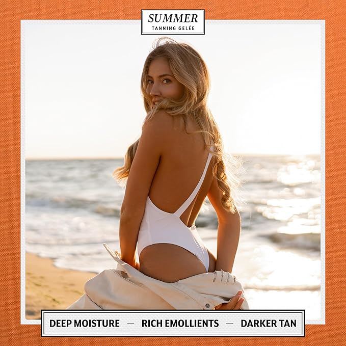 Summer Gel?e Tanning Gel ? SPF 30 Luxury Sun Tan Accelerator ? Hydrating &amp Anti-Aging Formula with UVA/UVB Protection ? Lightweight Silky Gel for a Radiant Sun-Kissed Glow ? 3.12 FL OZ ? USA Mad