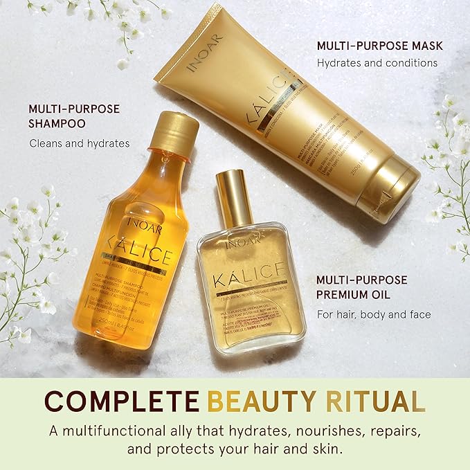 INOAR Kalice ?leo Essential Oil Blend Multi-Purpose Moisturizing &amp Regenerating Serum for Hair Face &amp Body 3.4 fl oz