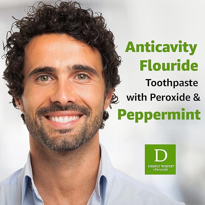 Rembrandt Deeply White + Peroxide Whitening Toothpaste Fresh Mint Flavor 2.6 Ounce (Pack of 2)