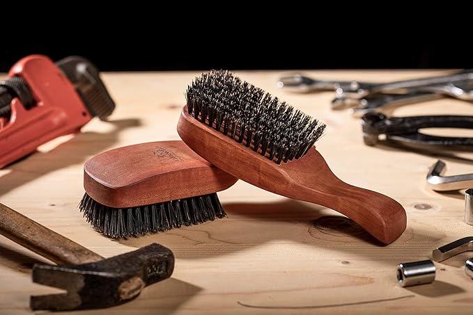 ZilberHaar Major ? Men's Hair and Beard Brush ? Soft Boar Bristles ? Massages and Exfoliates Skin and Scalp ? Ideal Men's Grooming Accessory ? Made in Europe