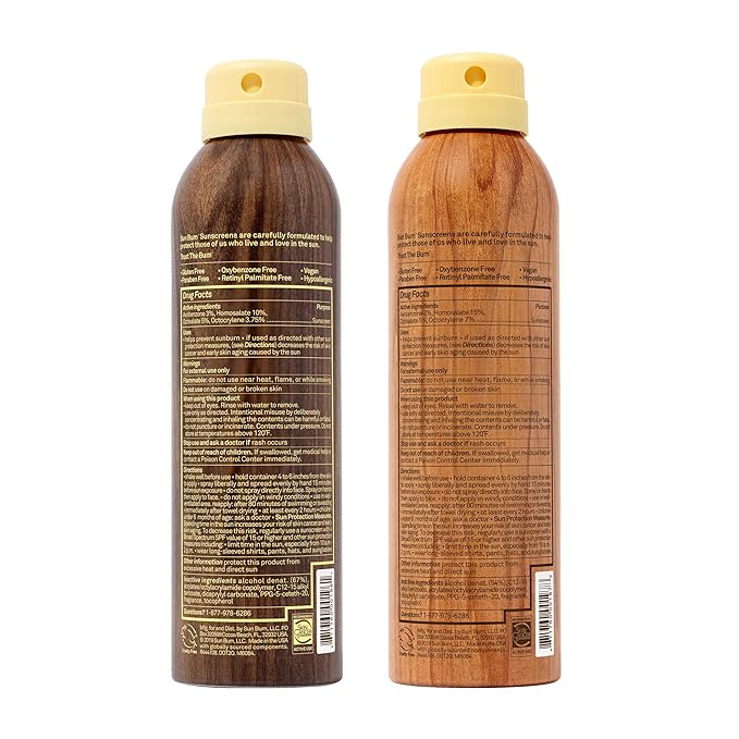Sun Bum Original Spf 30 and 50 Sunscreen Spray Vegan and Hawaii 104 Act Compliant (Octinoxate &amp Oxybenzone Free) Broad Spectrum Moisturizing UVA/UVB Sunscreen With Vitamin E 2 Pack