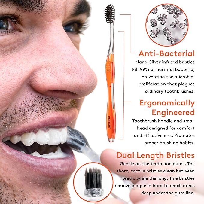 LINHART Smile Collection ?Teeth Whitening Gift Set Include Toothpaste Whitener Gel Toothbrush Lip Balm- Home and Travel Set White Teeth for Women and Man