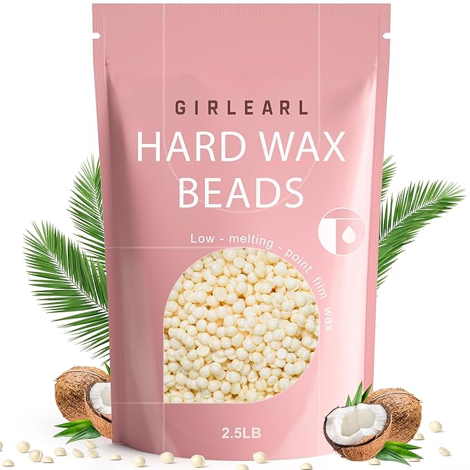 2.5lb Wax Beads for Hair Removal Brazilian Bikini Hard Wax for Sensitive Skin Hard Wax beads Perfect for Full Body Eyebrow Facial Beard and Underarms at Home for Women and Men (Cream)