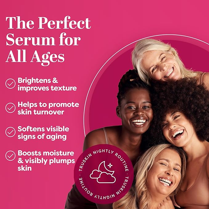 TruSkin Vitamin C Super Serum - Niacinamide Retinol Hyaluronic Acid &amp Squalane - All-in-One Anti Aging Serum for Face ? Improve Appearance of Dark Spots Firmness for Brighter Looking Skin 1 Fl