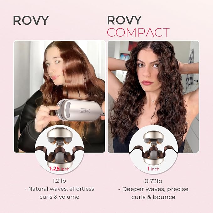 Curling Iron Hair Crimper Waver - TYMO ROVY Beach Waves Curling Wand Ionic Deep Waver Hair Curler Tool with Ceramic 3 Barrel for Women Dual Voltage Anti-Scald Easy to Use Elegant Gold 1 Inch