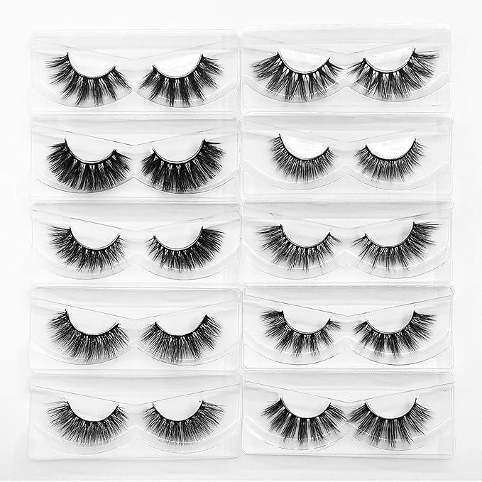 Lashes Bulk Christmas Gifts Mikiwi 30 Pack Eyelashes 12-20mm 5D Fake Mink Eyelashes Wholesale Fluffy Natural Volume Eye Lashes Individual Package Faux Mink Lashes Wholesale