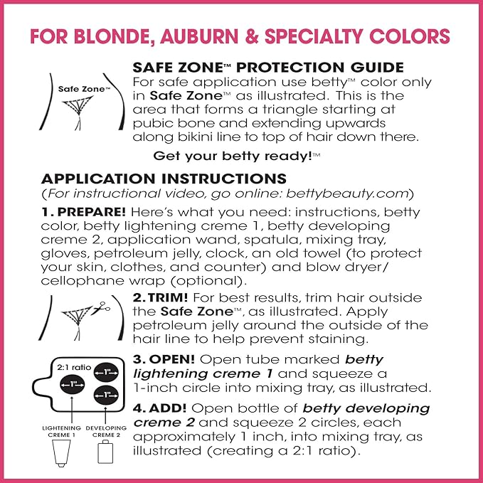 Fun Betty - Hair Color for the Hair Down There Kit Hot Pink (3-Pack)