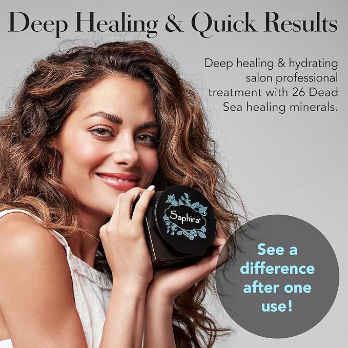 Saphira Mineral Mud Hair Mask Deep Healing Hair Treatment for Dry Damaged Bleached Color-Treated Hair and Scalp Sulfate-Free Paraben-Free Repairs Hydrates and Adds Shine 34 Ounce