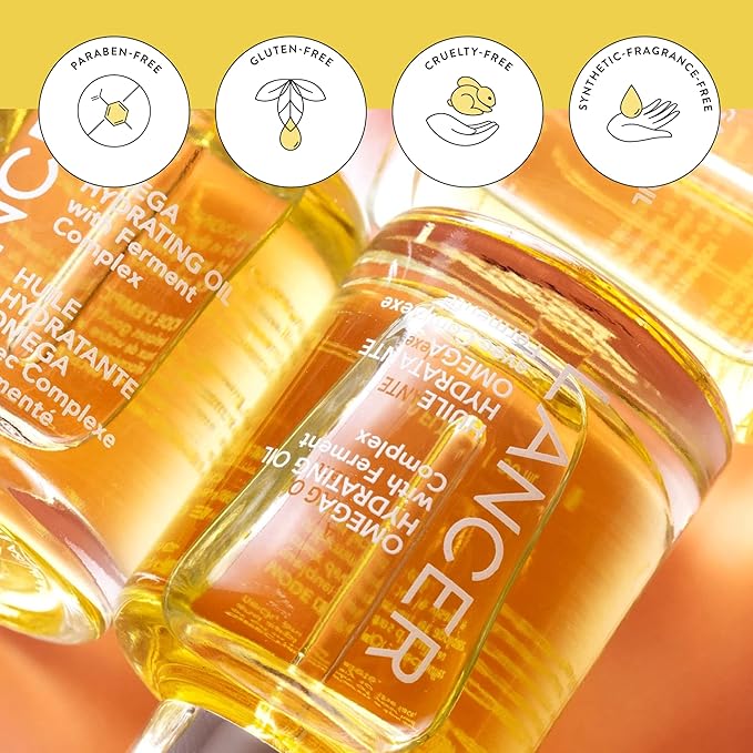 Lancer Skincare Omega Hydrating Oil with Ferment Complex Daily Facial-Oil Moisturizer Serum with Turmeric 1 Fluid Ounce