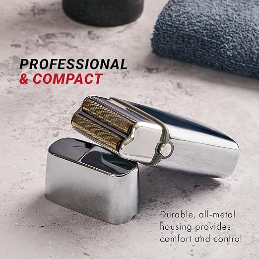 METALFX Double Foil Shaver Handheld Electric Razor for Travel Portable Cordless Close Face Shaver for Head Beard &amp Neck