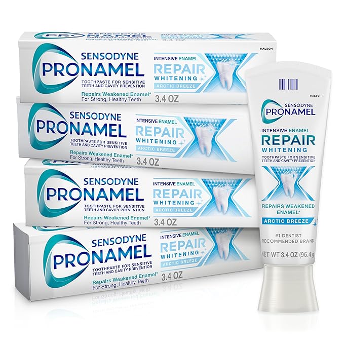 Sensodyne Pronamel Intensive Enamel Repair Toothpaste for Sensitive Teeth and Cavity Protection Whitening Toothpaste to Strengthen Enamel Arctic Breeze - 3.4 Ounces x 4