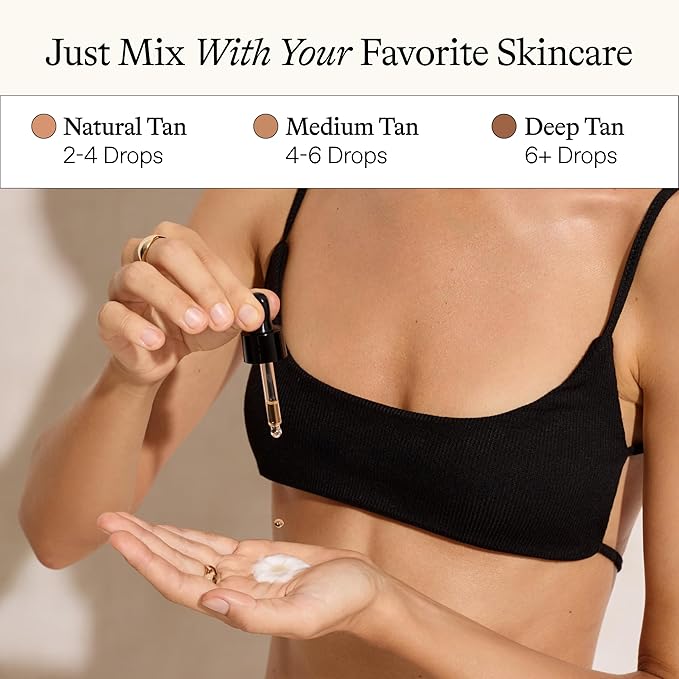 Sun Blush Glowing Self Tanning Drops Australian Made 1.0 fl.oz | Sun-Kissed Natural Face &amp Body Gradual Self Tanner with Peptides | Fragrance Free| Everyday Humans