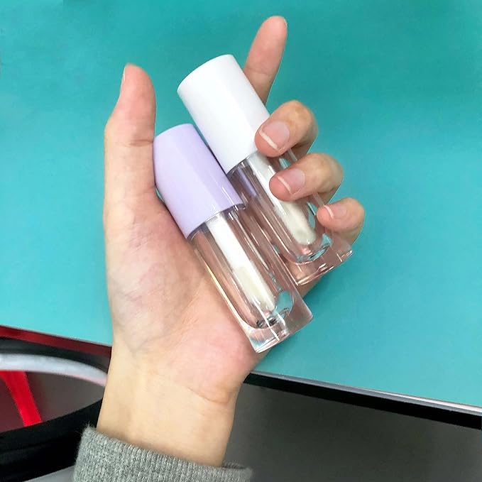 COSIDEA 30pcs Pruple Empty 6ml 0.2oz Lip Gloss Tubes with Big Doe Foot WandRound Lipgloss ContainersConcealer Tube Cosmetic Packing Container Bulk Wholesale