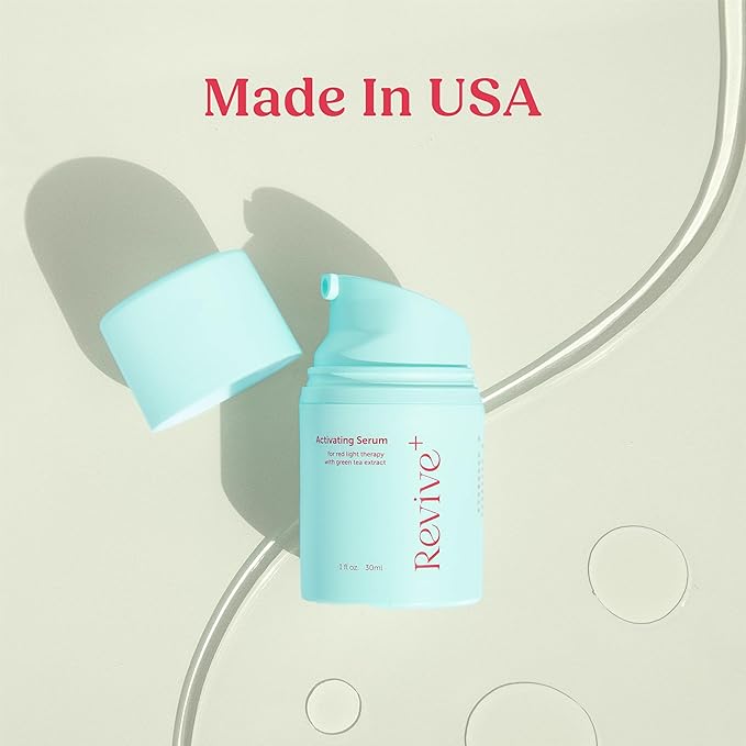 Red Light Therapy Activation Serum - Amplify Effects &amp Reduce Wrinkles with Hydrating Serum for Face - Green Tea Serum - Hydrating Face Serum Skin Care Routine - Hyaluronic Acid Serum for Face - 1
