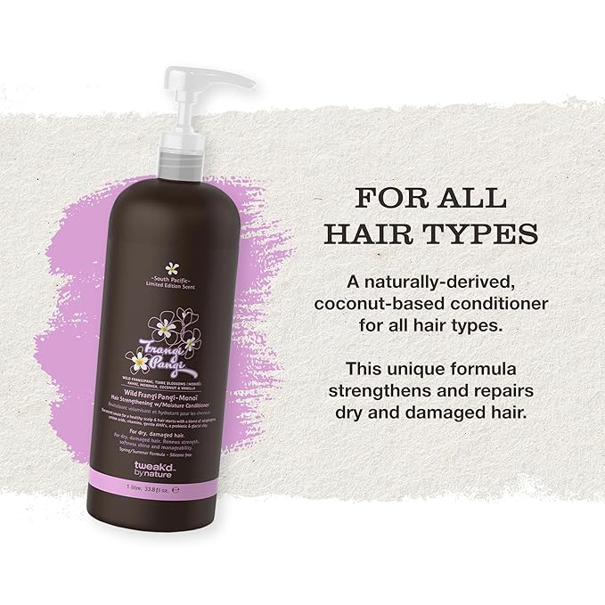 Tweak?™d by Nature - Restore Frangi Pangi-Monoi Hair Strengthening Conditioner Sulfate Free Deep Conditioner for Dry Damaged Hair with Coconut Monoi Oil and Wild Frangipani for Shine (33.8 ounces)