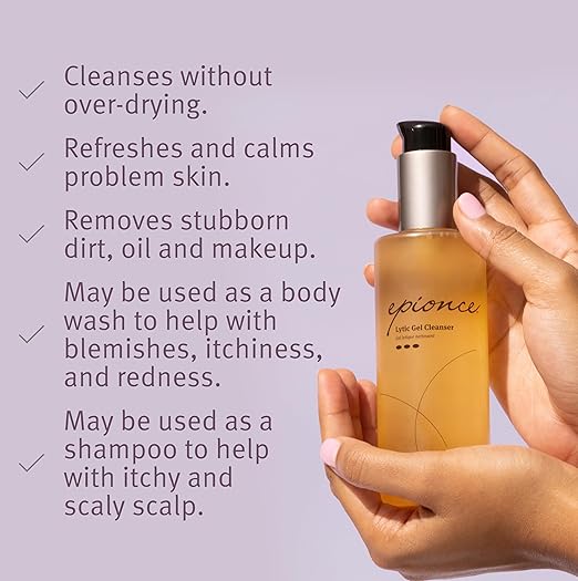 Epionce Lytic Gel Cleanser ? Gentle Foaming Face Wash &amp Makeup Remover | For Oily Combination &amp Problem Skin | Acne &amp Oil-Control Cleanser with Willow Bark | Dermatologist Skincare