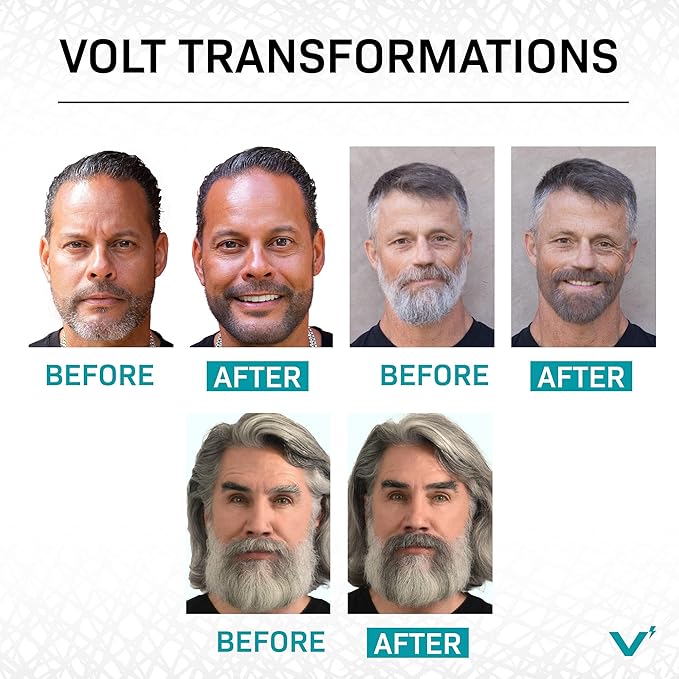 VOLT Grooming Temporary Instant Beard Color Single Pack - Quick Drying Plant Based Hypoallergenic Brush on Color for Beards Mustaches and Eyebrows - 0.35 Fl Oz (10 ml) Auburn (Red)