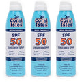 Coral Isles Sunscreen Spray SPF 50 - Hawaii Compliant - Oxybenzone &amp Octinoxate Free - Broad Spectrum - Water Resistant 6 Fl Oz (Pack of 3)