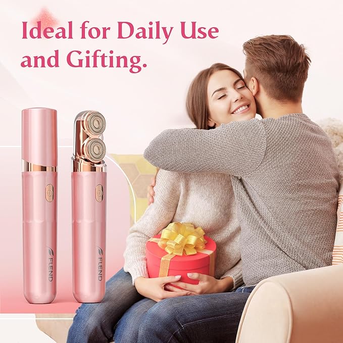 Facial Hair Remover for Women | Dual-Head Face Shaver Electric Hair Removal Device for FaceLip Chin | 2 Replacement Heads Pink-1