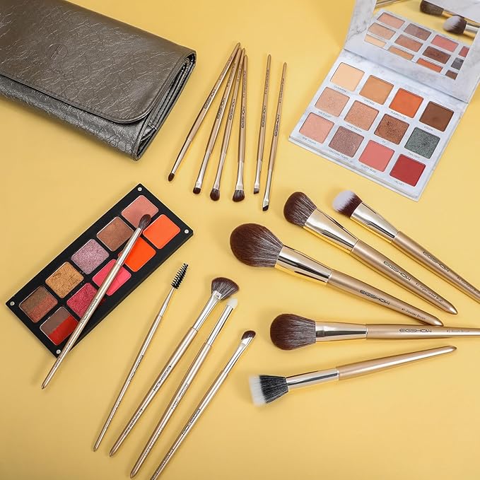 EIGSHOW Professional Makeup Brush Set 16pcs with Case for Mascara Eyeliner Eyeshadow Concealer Foundation Powder Make up Brushes Kit (Monarch Butterfly)