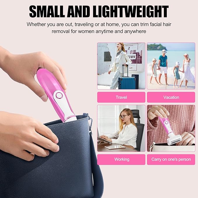 Women Face Epilator 4-in-1 Body Shaver and Facial Epilator Hair Removal for Face Waterproof Facial Hair Remover for Armpits Arms Legsm Bikini