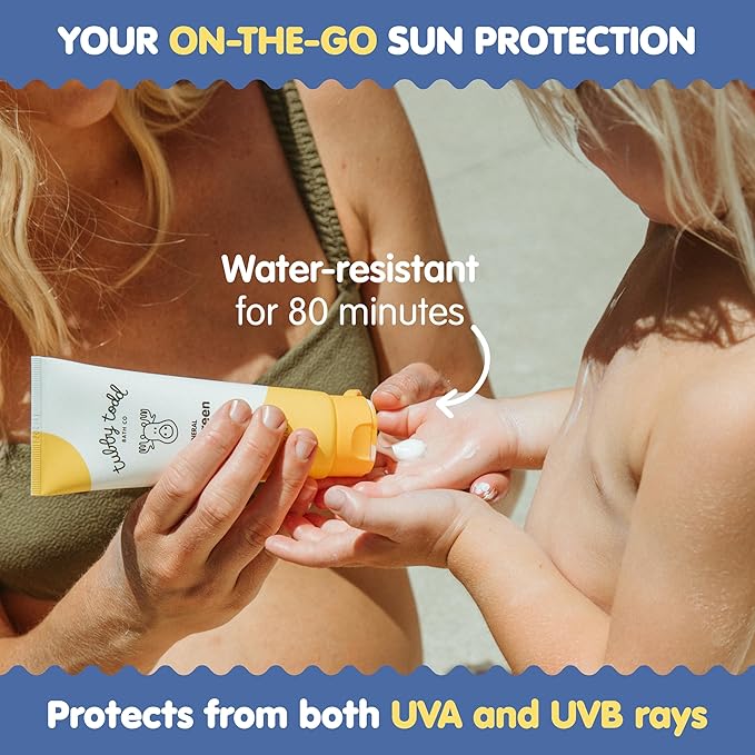 TUBBY TODD Mineral Sunscreen SPF 50 - Broad Spectrum Sunscreen Lotion for Kids - Water-Resistant for 80 Minutes - Safe for Sensitive Skin - Non-Greasy Feel - 2 Pack 4 Fl Oz